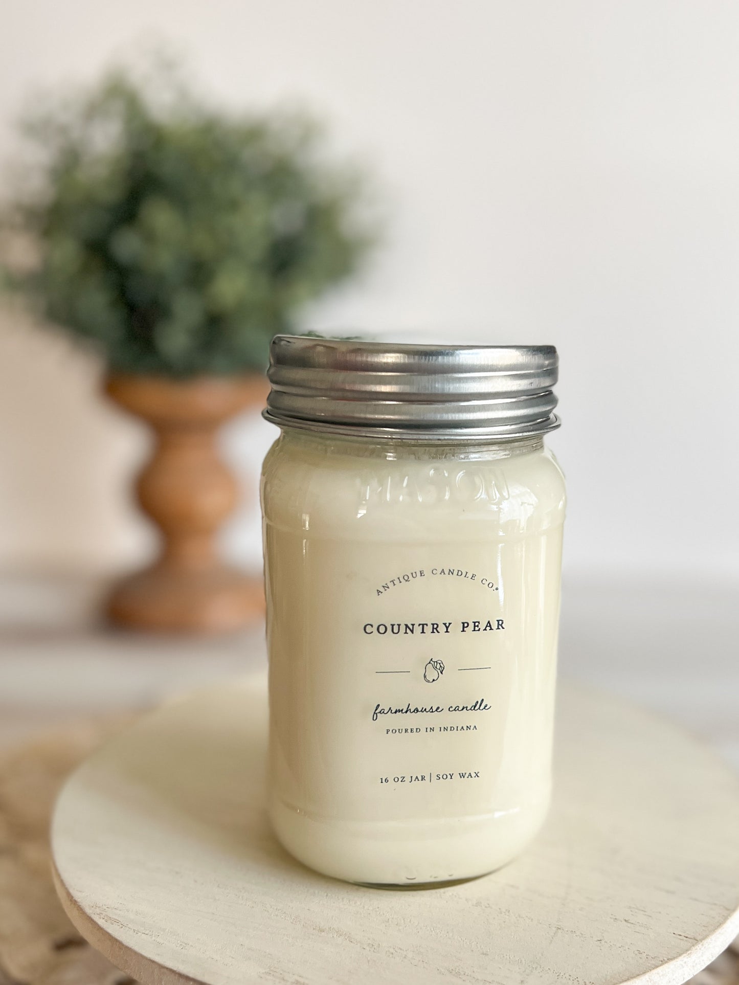 Country Pear Mason Jar Soy Candle 16 oz