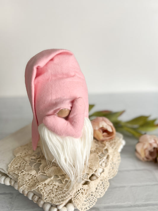 Pink Heart Fabric Gnome
