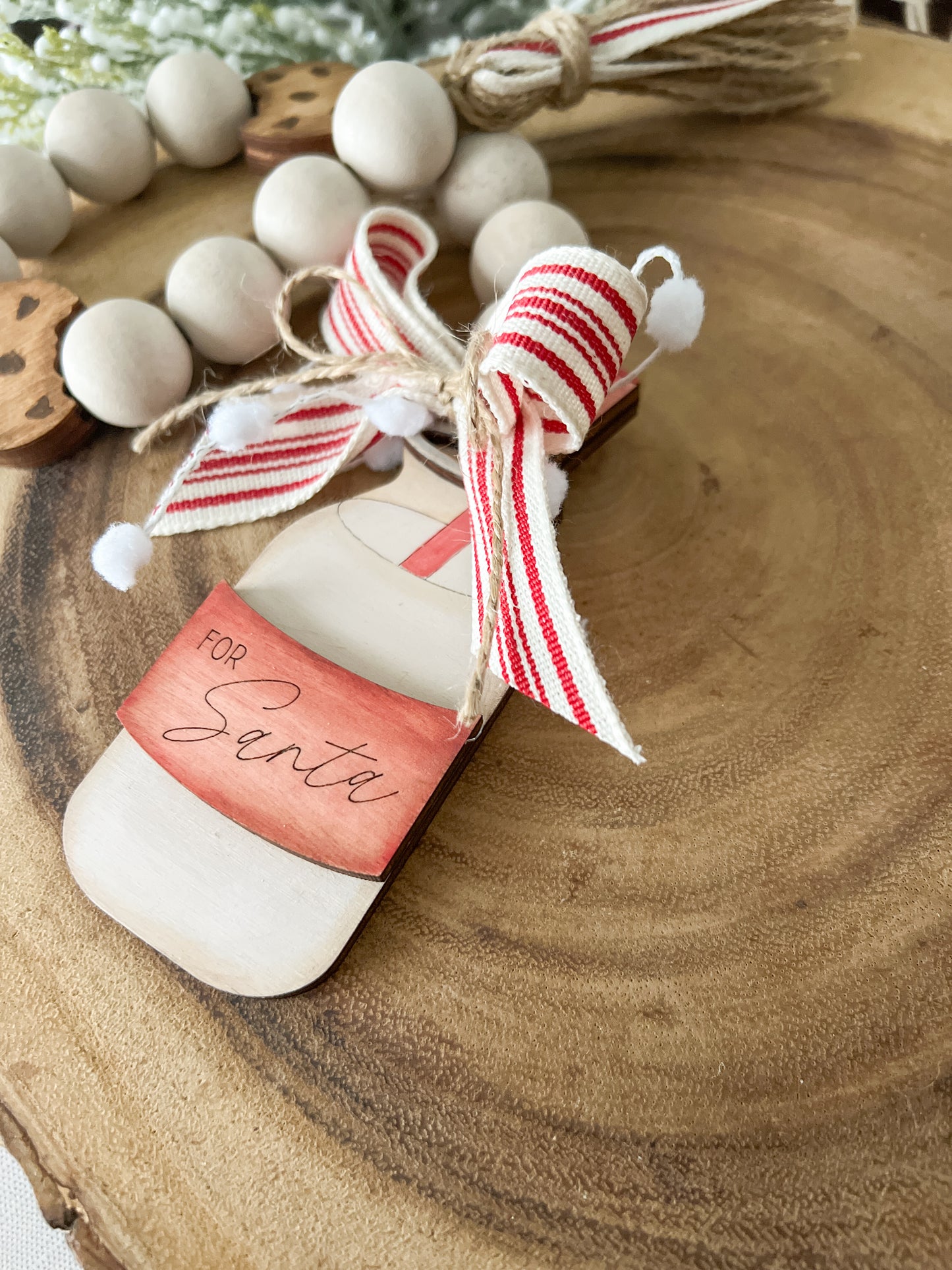 Santa’s Milk & Cookies Wood Bead Garland