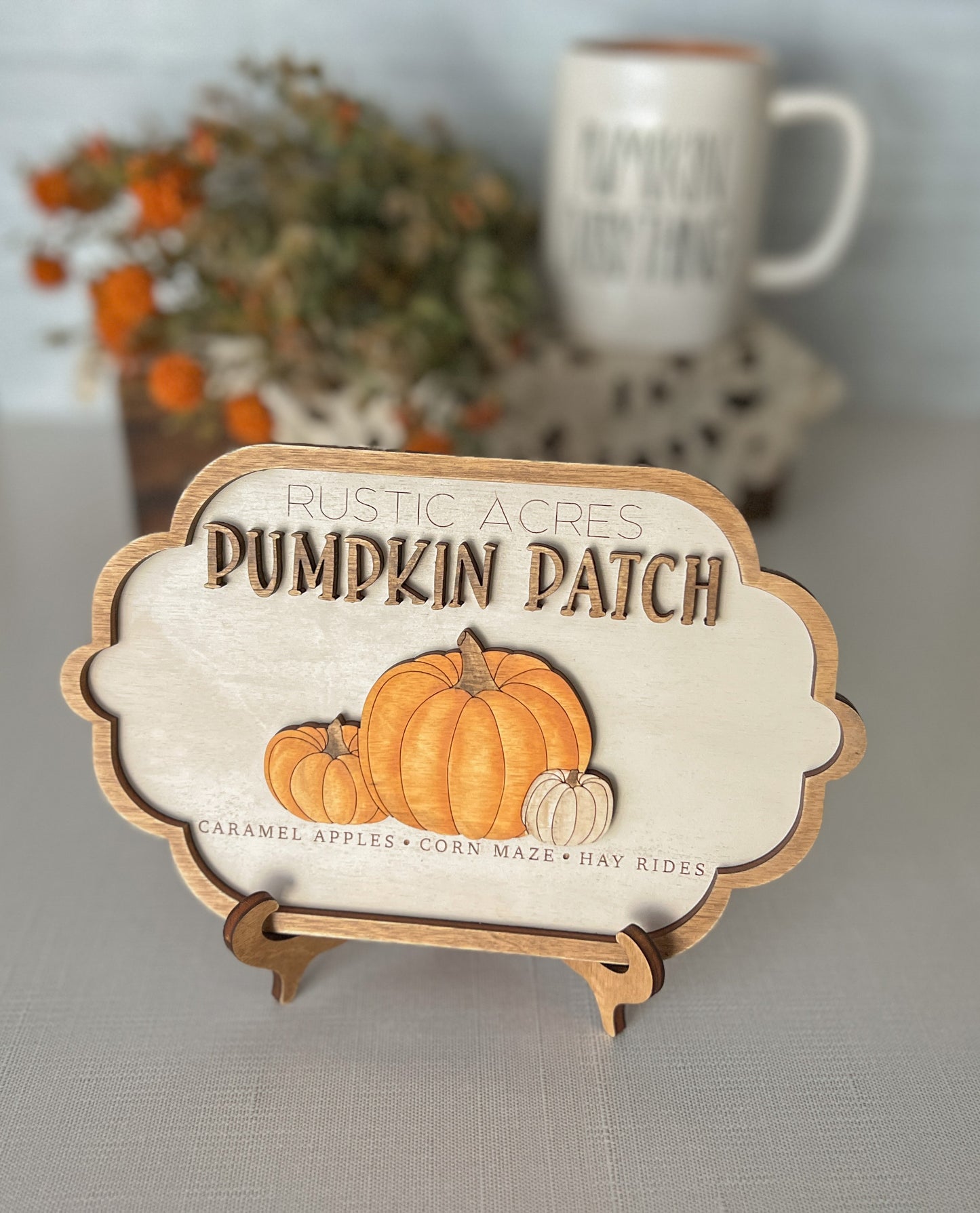 Pumpkin Patch 3D Wooden Sign