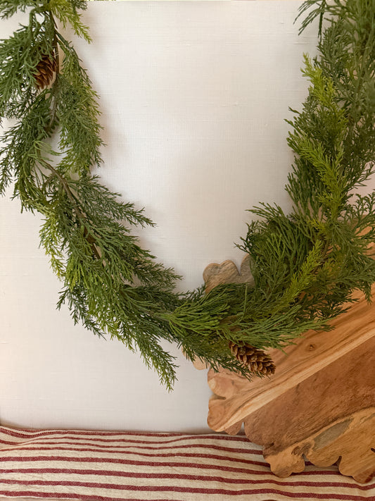 Christmas Cedar faux Garland 6 foot