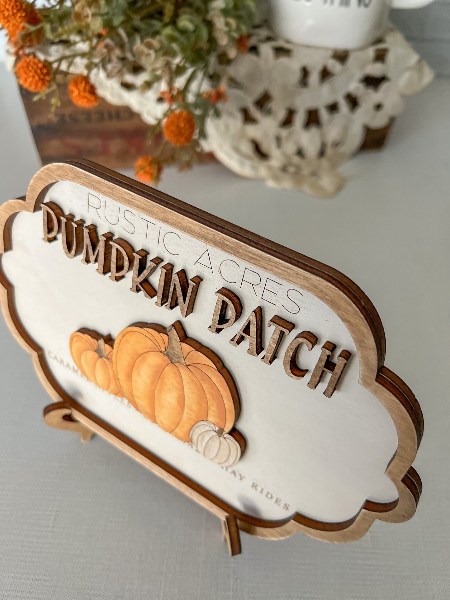 Pumpkin Patch 3D Wooden Sign