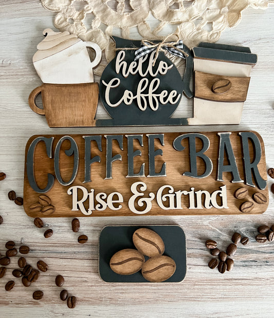 Coffee Bar - ADD ON for Interchangeable Rustic Truck - FINISHED PRODUCT