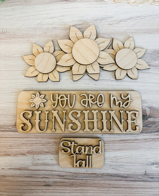 You are my sunshine sunflowers- ADD ON for interchangeable Rustic Truck - DIY HOME KIT - NO PAINTS