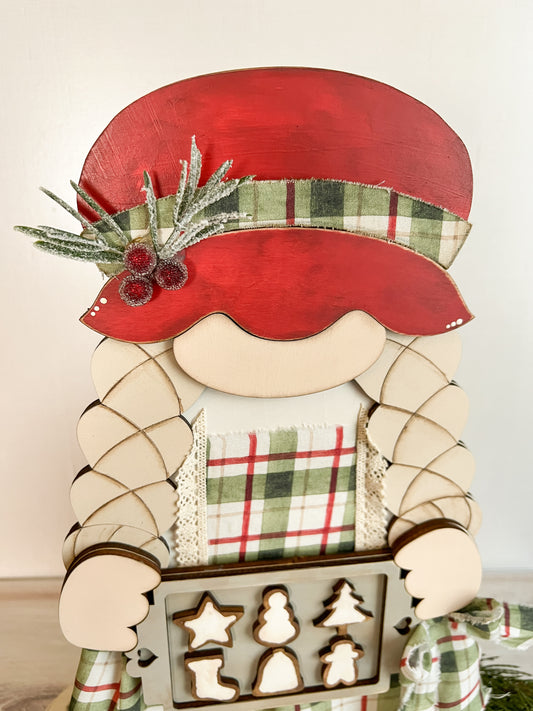 Mrs. Claus Bakery Gnome 16” 3D Shelf Sitter - FINISHED PRODUCT