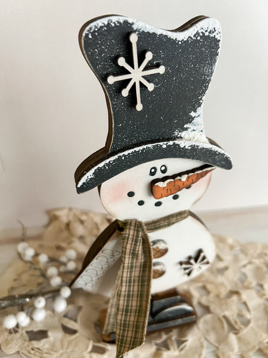 Winter Snowman BURRR Word Block 3D Shelf Sitter Sign