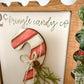 *OOPSIE* Kringle Co. Candy Cane 3D postage stamp wood sign