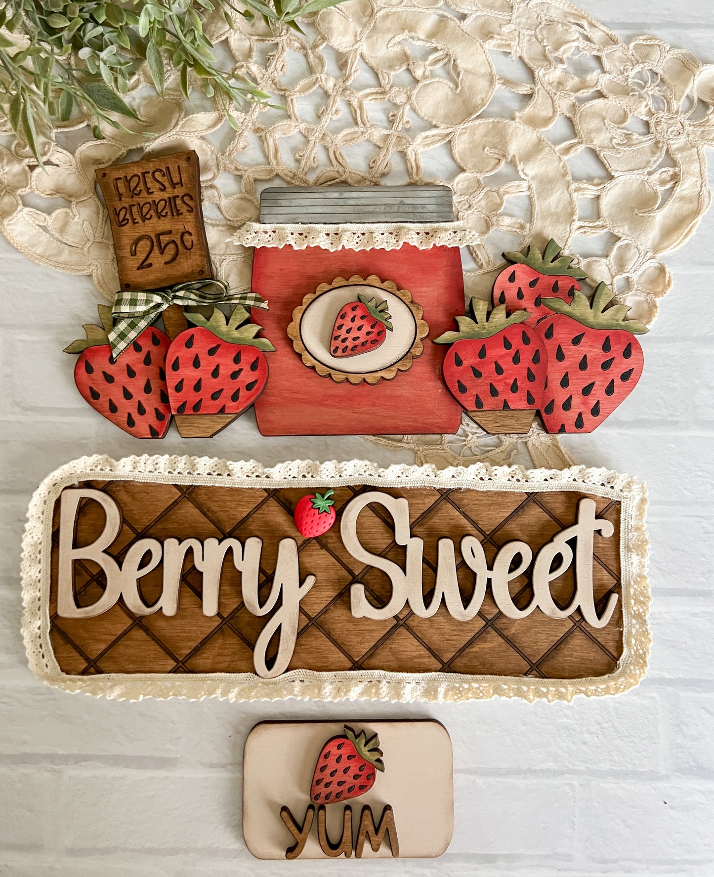 Fresh Strawberries  - ADD ON for Interchangeable Rustic Truck - DIY HOME KIT - NO PAINT INCLUDED