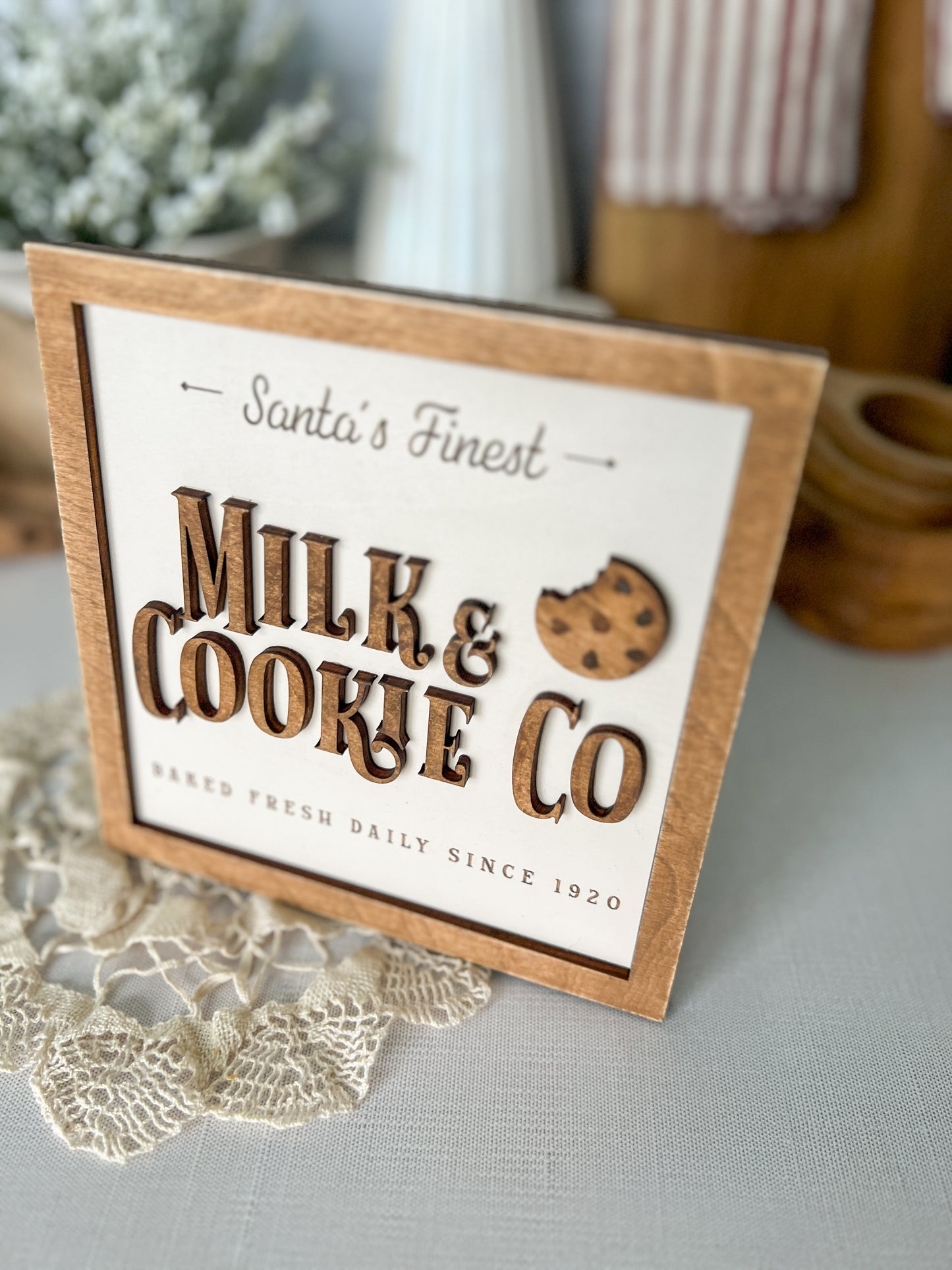 Milk & Cookie Co 3D Wood Sign