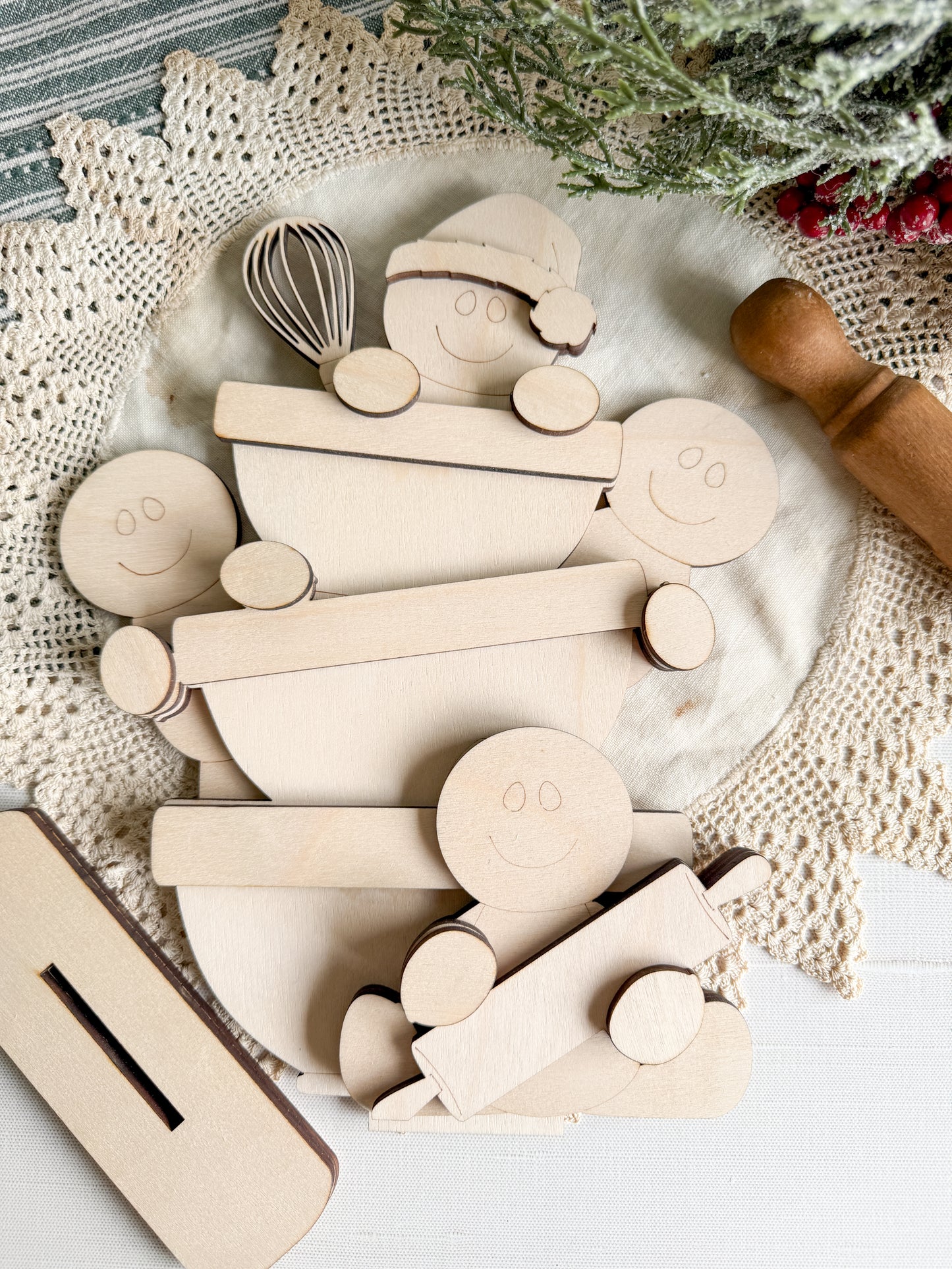 Gingerbread Stacked Bowl Shelf Sitter - DIY Home Kit