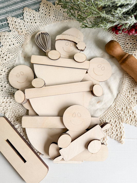 Gingerbread Stacked Bowl Shelf Sitter - DIY Home Kit