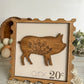 Floral Pig Postage Stamp 3D Sign