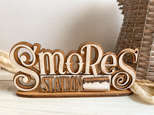 S’MORES 3D Wood Shelf Sitter