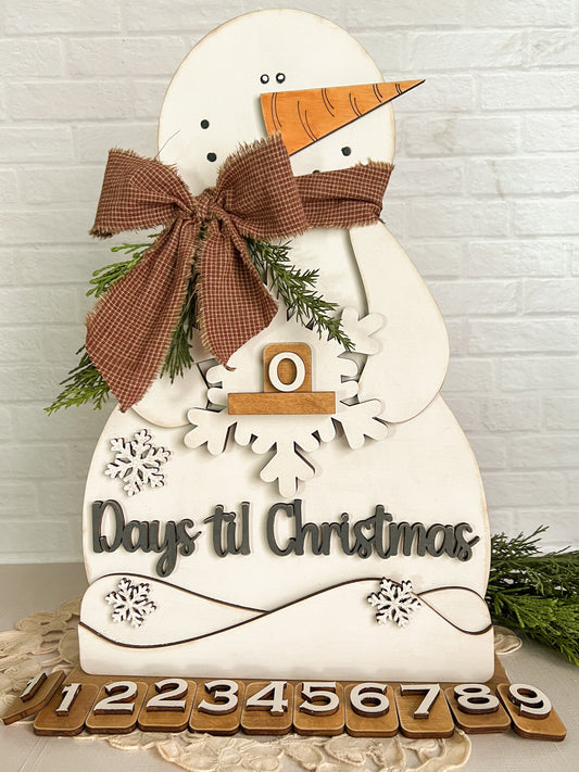 Snowman Countdown Shelf Sitter