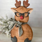 Nerdy Reindeer 10” 3D Wooden Shelf Sitter