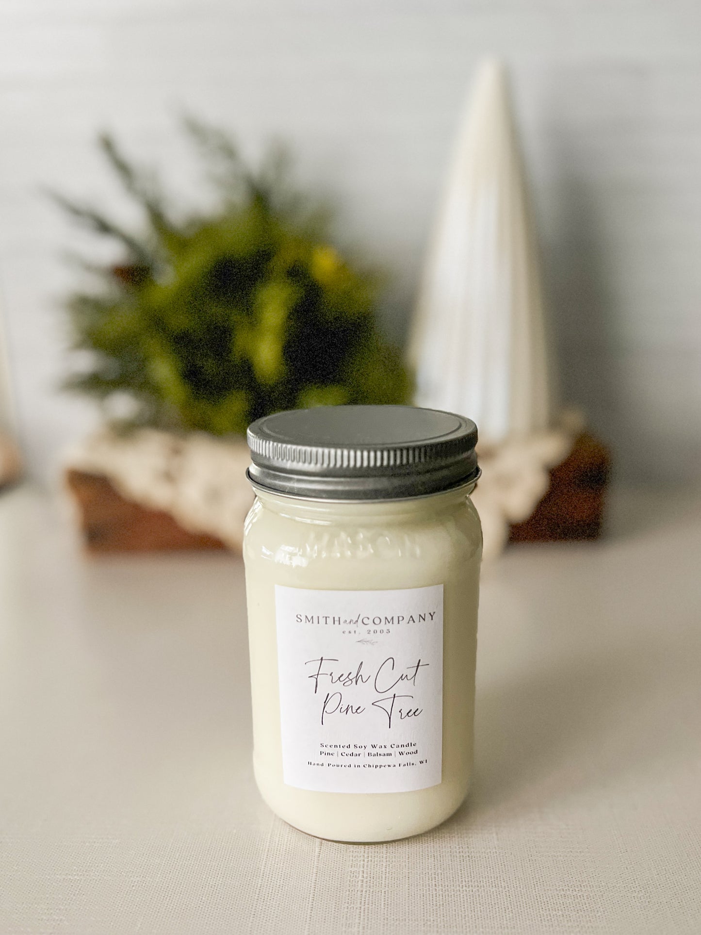 Fresh Cut Pine Tree Mason Jar Soy Candle 16 oz