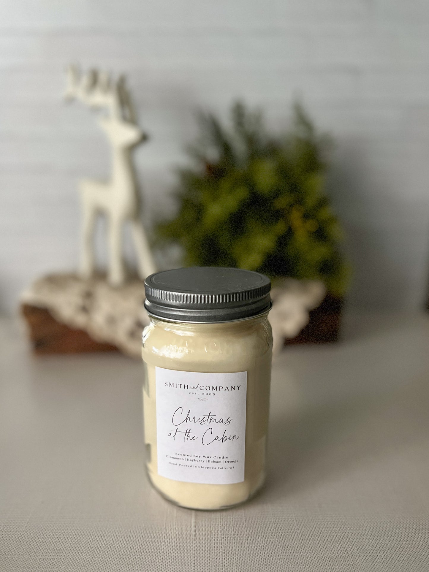 Christmas at the Cabin Mason Jar Soy Candle 16oz