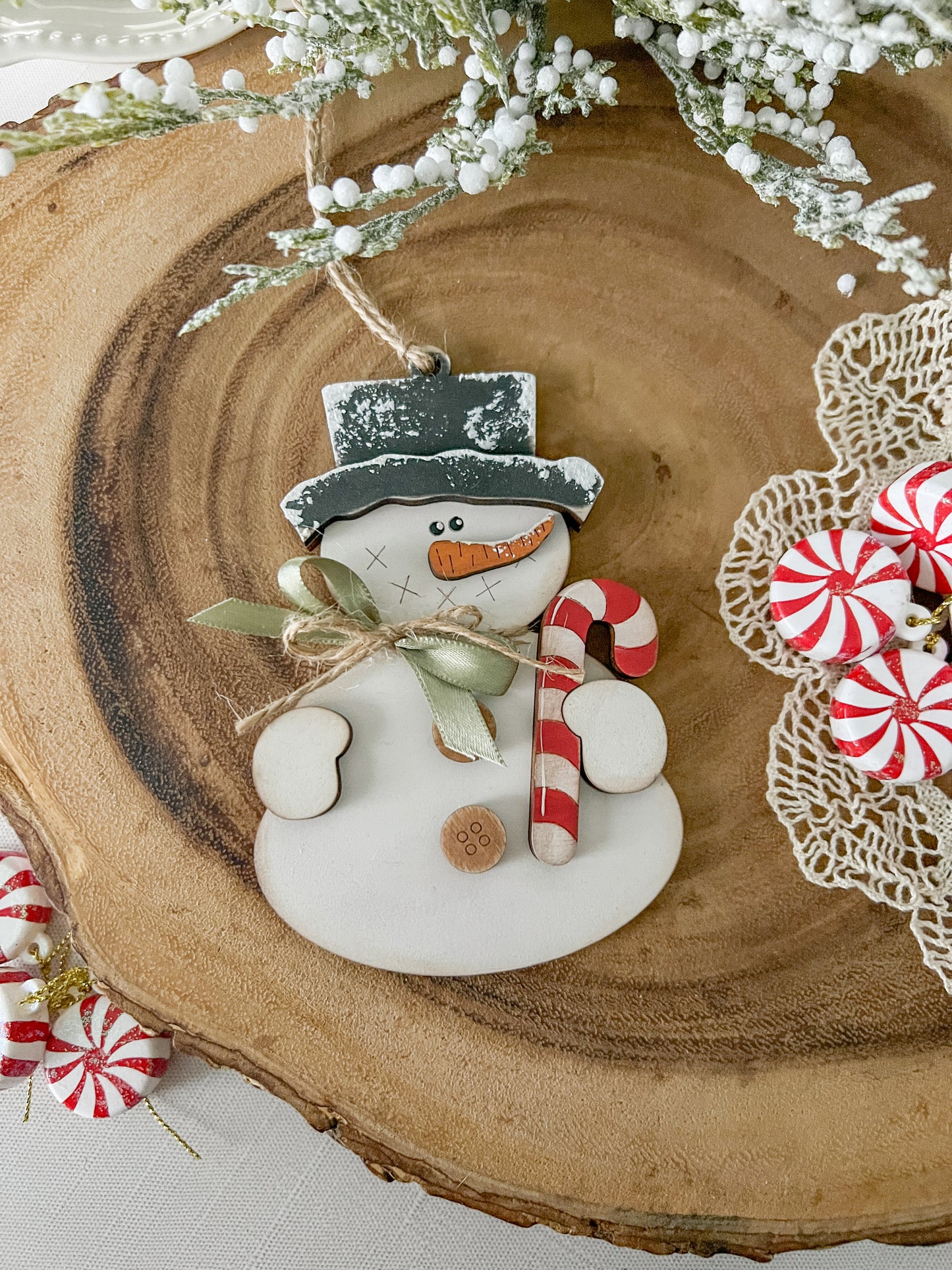 Sal the snowman 3D wood Christmas Ornament