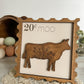 Floral Cow Postage Stamp 3D Sign