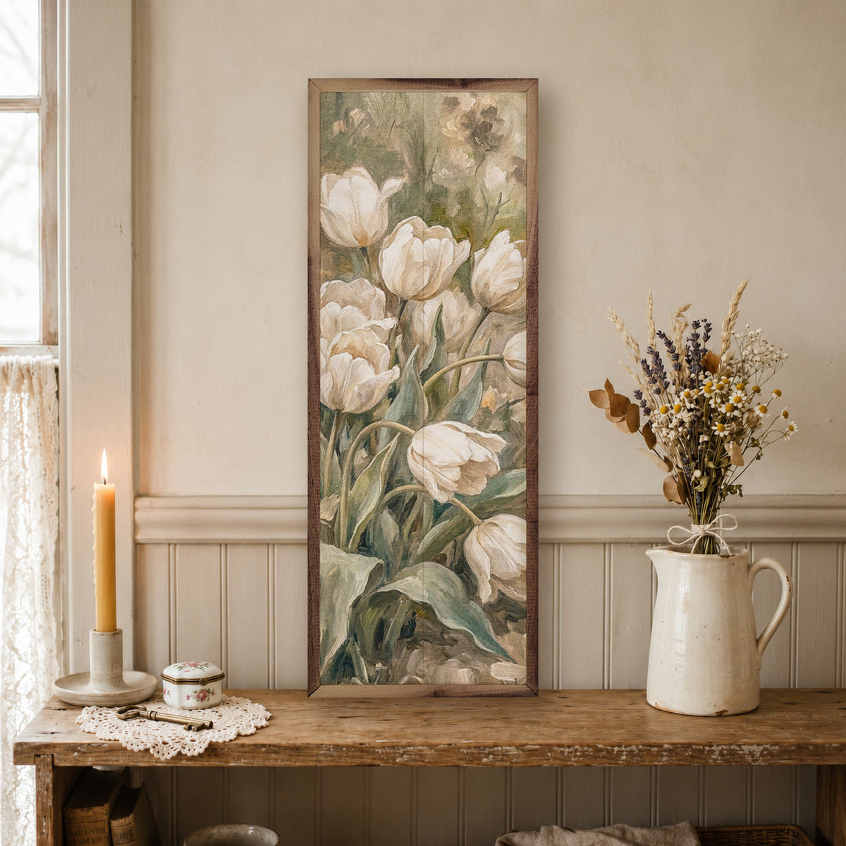 Soft Tulips In Spring Meadow