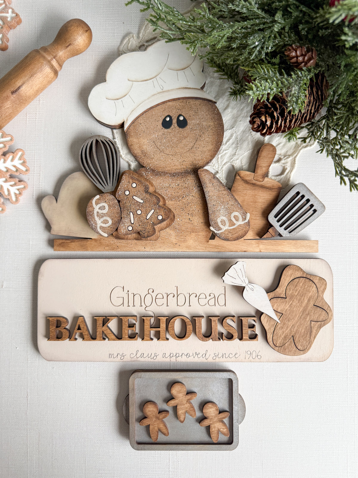 DIY KIT - Gingerbread Bakehouse - Interchangeable Truck/Basket Insert
