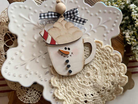 Snowman Mug Christmas Ornament