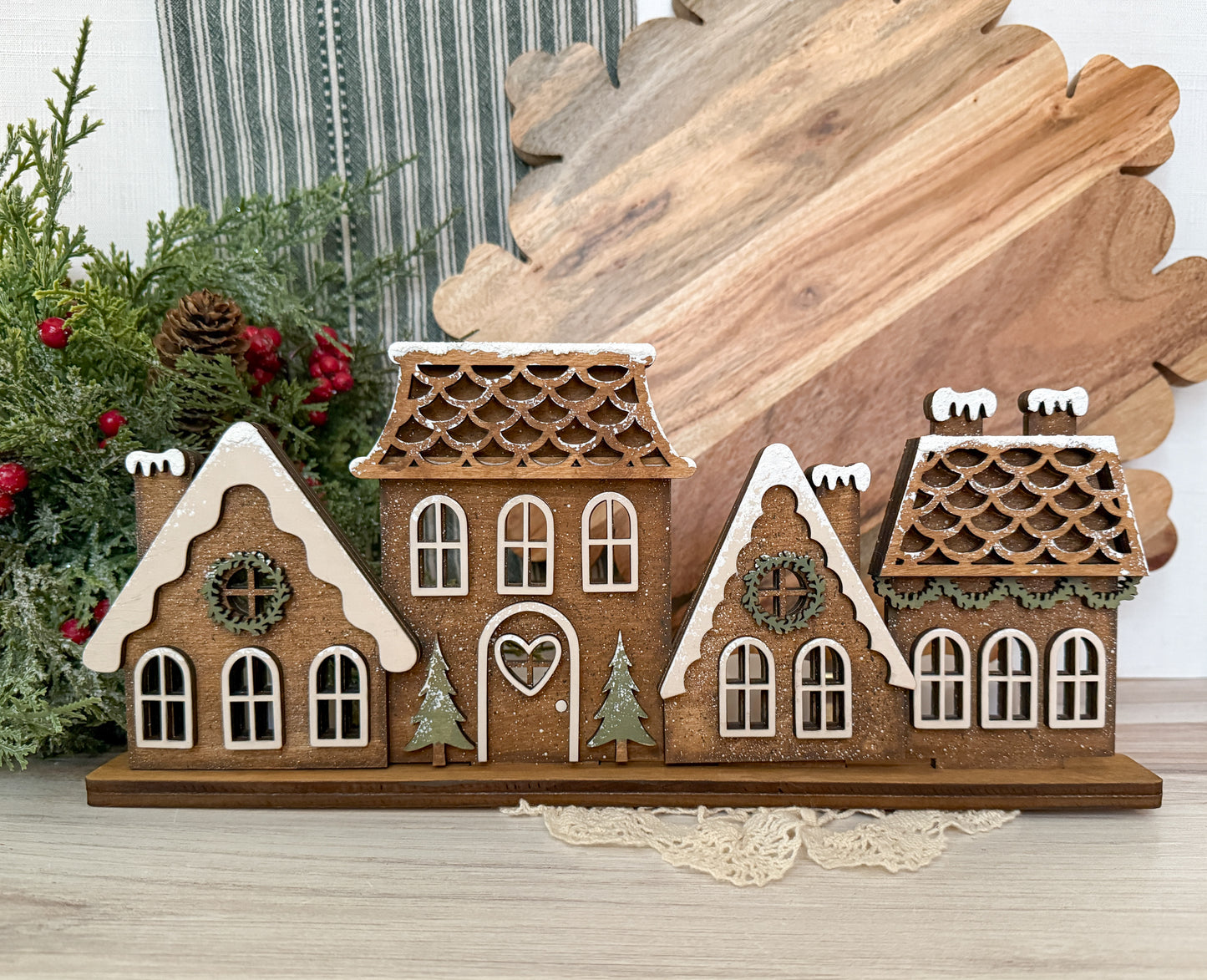 Gingerbread Village Tea Light Holder - DIY HOME KIT - NO PAINT INCLUDED
