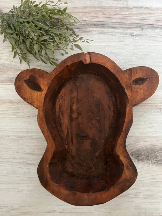 Cow Wood Bowl