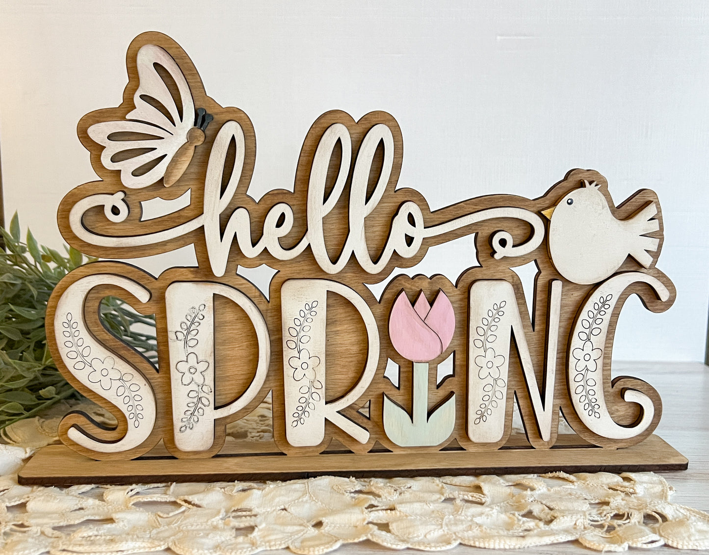 Hello Spring shelf sitter - FINISHED PRODUCT