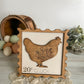 Floral Chicken Postage Stamp 3D Sign