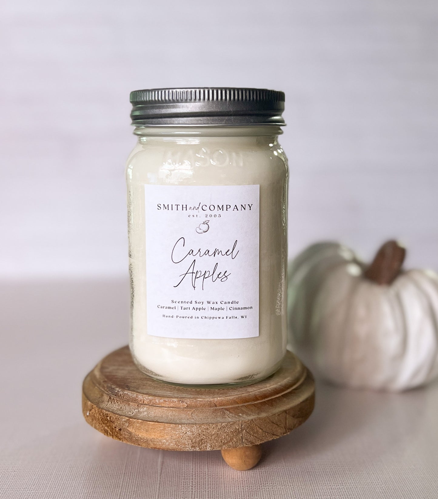 Caramel Apple Mason Jar Soy Candle 16oz