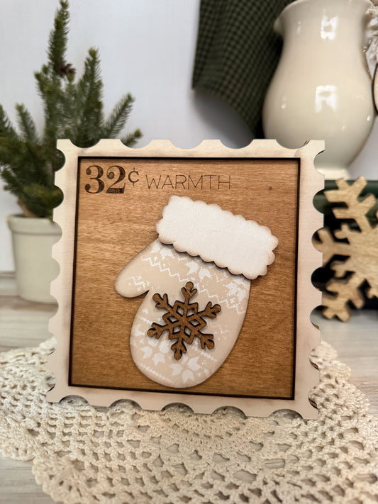 Winter Mittens Stamp Sign