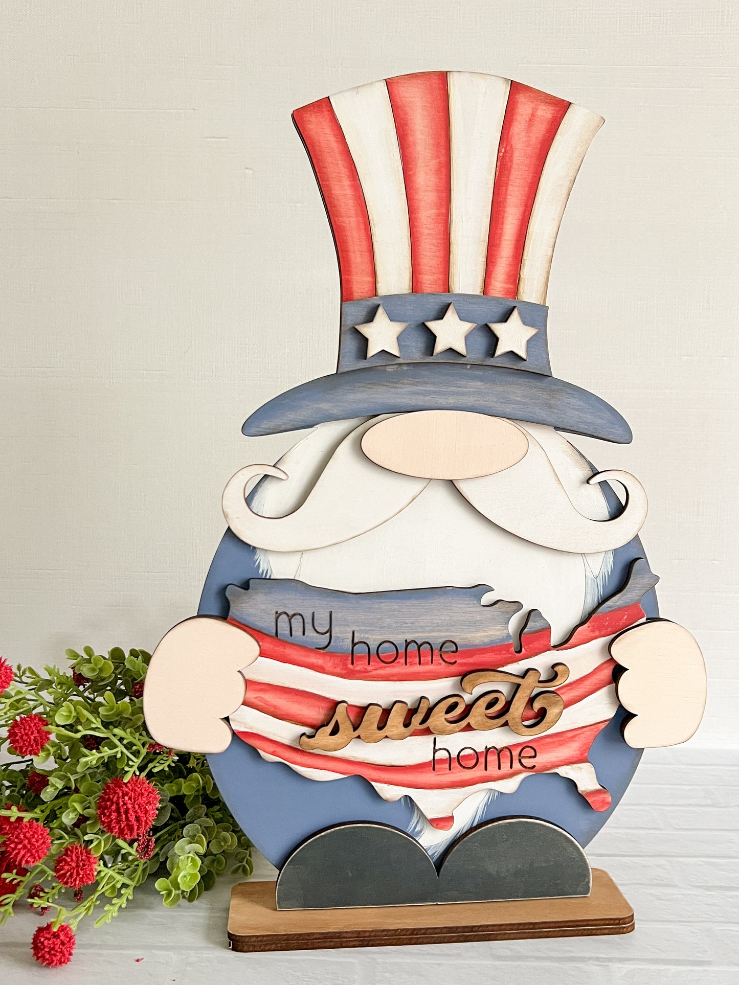 USA home sweet home Patriotic Gnome