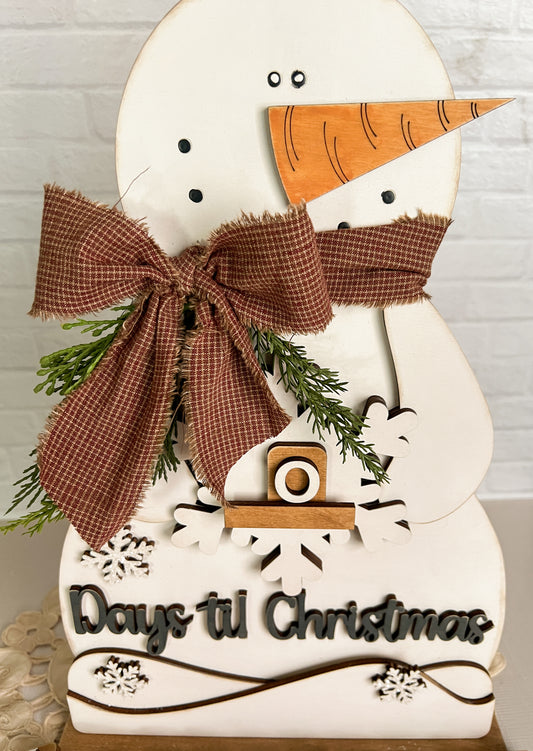 Snowman Countdown Shelf Sitter