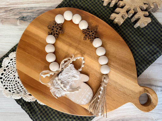 Winter Mittens Wood Bead Garland