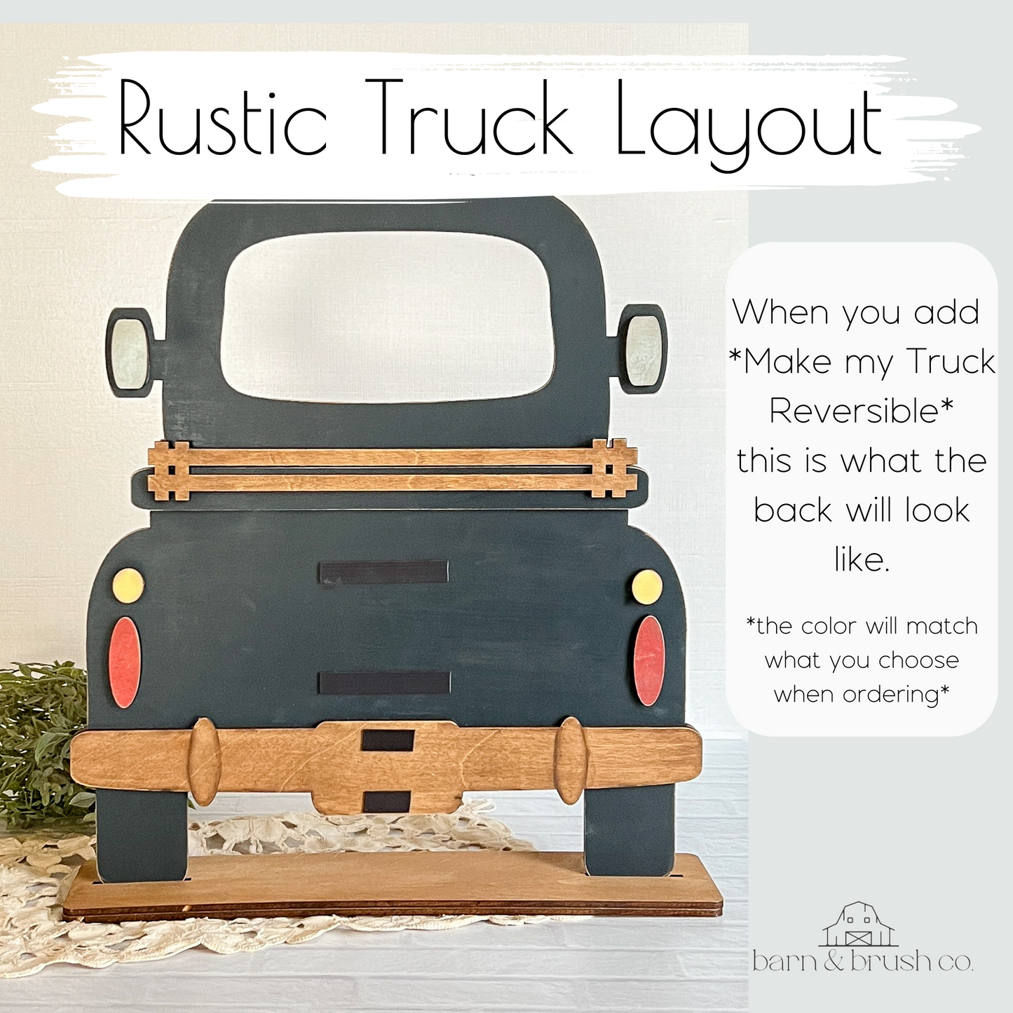 Rustic Personalized Interchangeable Truck Door Hanger - FINISHED PRODUCT