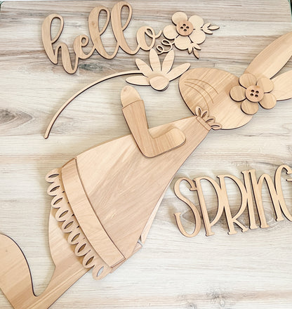 Spring Bunny Porch Leaner DIY Home Kit - WOOD BLANK ONLY - NO PAINT/GLUE INCLUDED