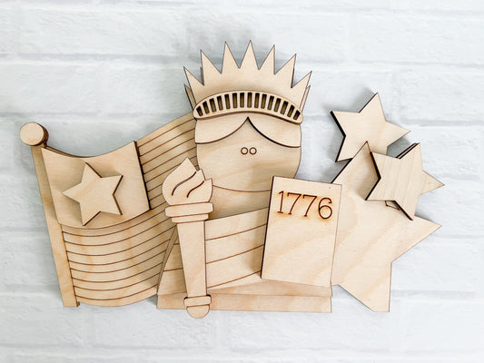 Lady Liberty - ADD ON for Interchangeable Rustic Truck - DIY HOME KIT - NO PAINT INCLUDED