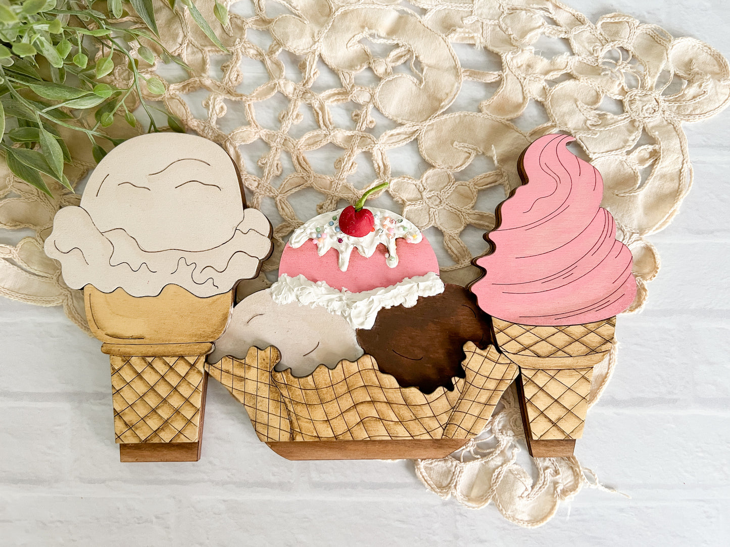 Ice Cream Cones  - ADD ON for Interchangeable Rustic Truck - DIY HOME KIT - NO PAINT INCLUDED