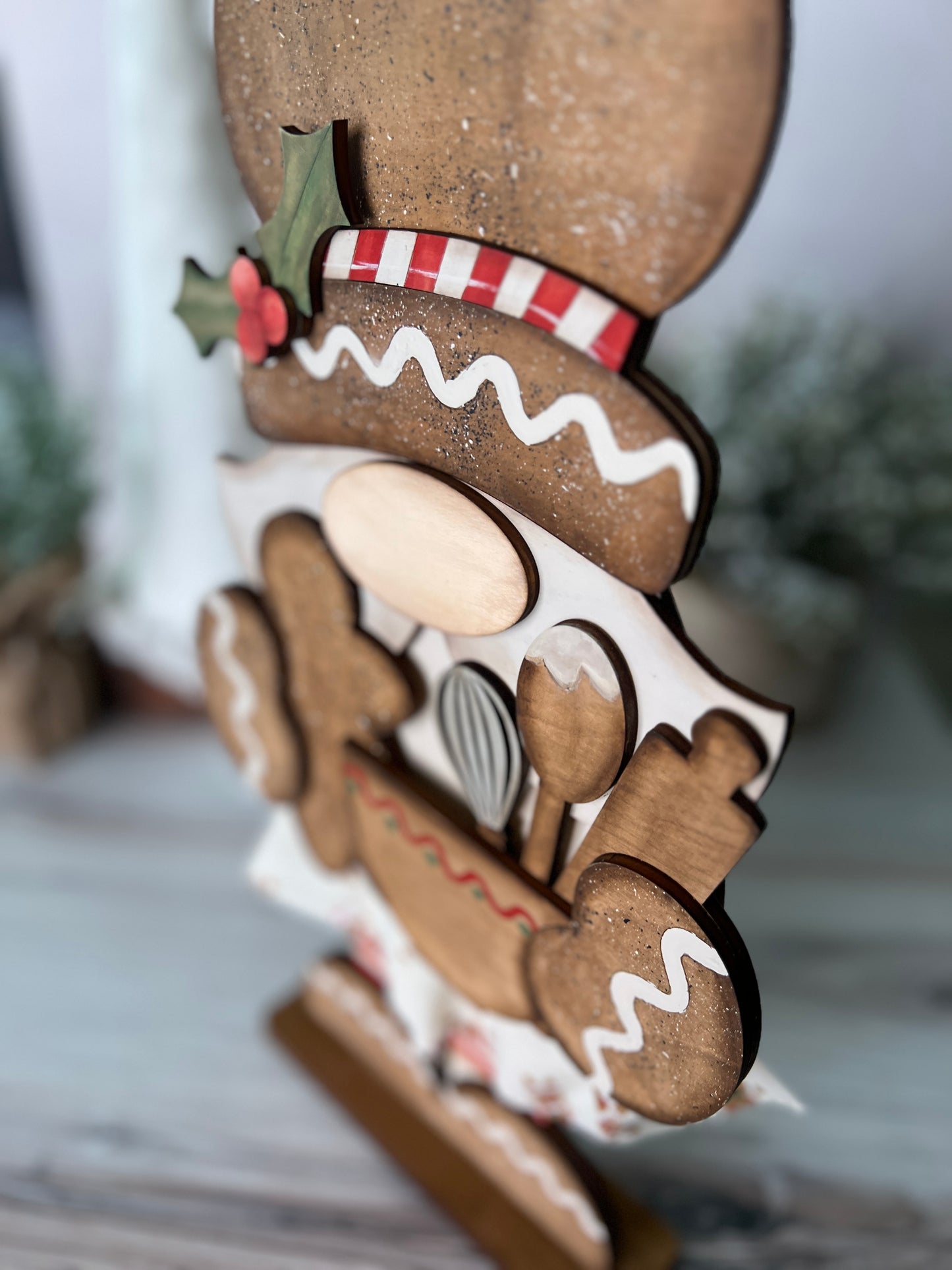 Gingerbread Baker Gnome 16” 3D Shelf Sitter - FINISHED PRODUCT