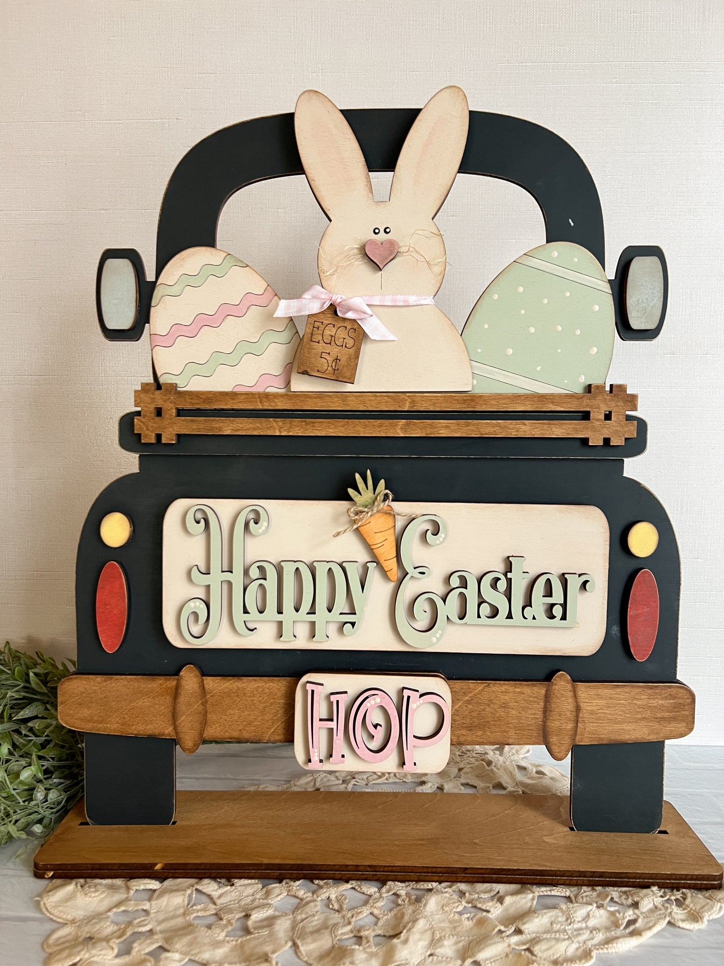 Easter Bunny & Eggs- ADD ON for interchangeable Rustic Truck - DIY HOME KIT - NO PAINTS