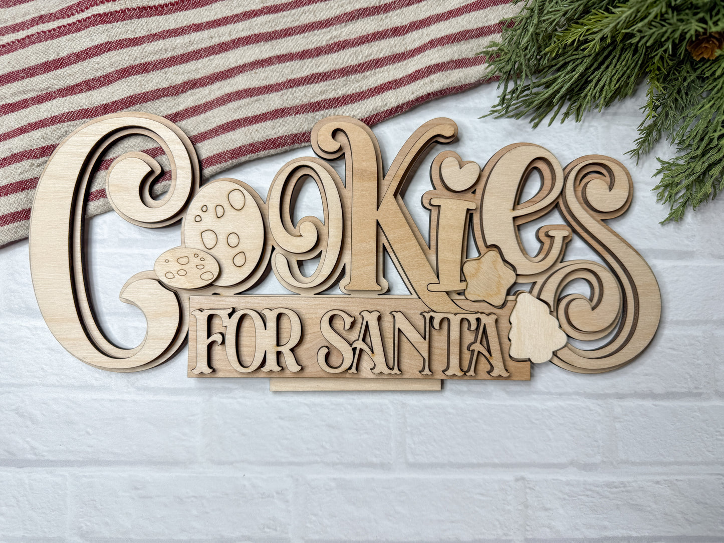 Cookies for Santa 3D shelf sitter -DIY HOME KIT - NO PAINT INCLUDED