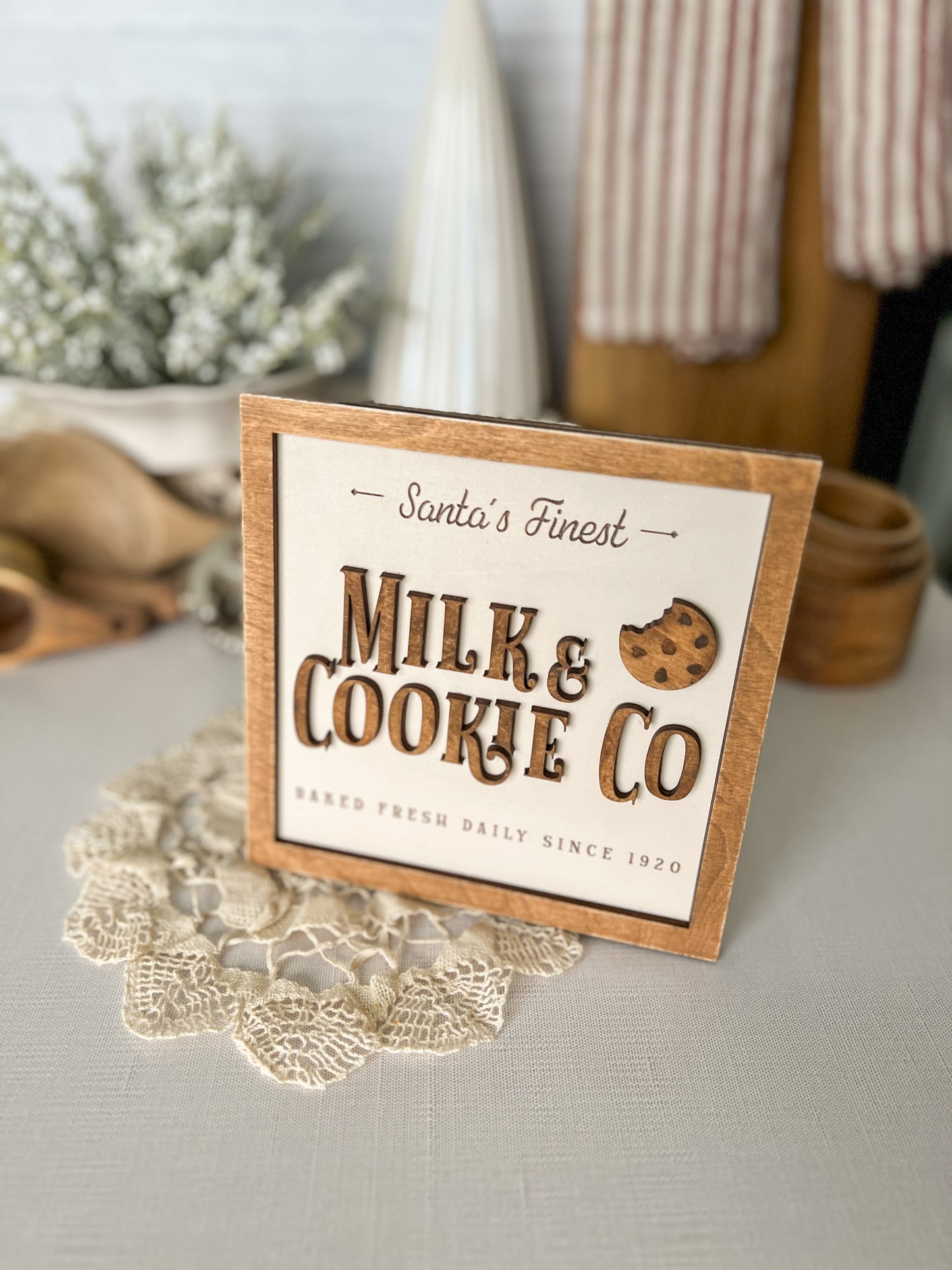 Milk & Cookie Co 3D Wood Sign