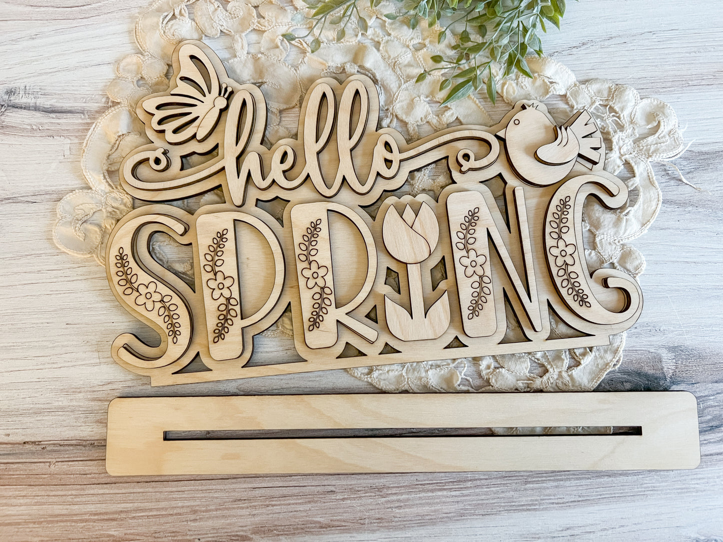 Hello spring shelf sitter - DIY Home Kit - NO PAINT INCLUDED