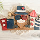 Patriotic Highland Cow TOPPER ONLY - ADD ON for Interchangeable Rustic Truck/Basket - FINISHED PRODUCT