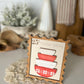 Mrs. Claus' Mixing Bowls 3D Postage Stamp Wood Sign