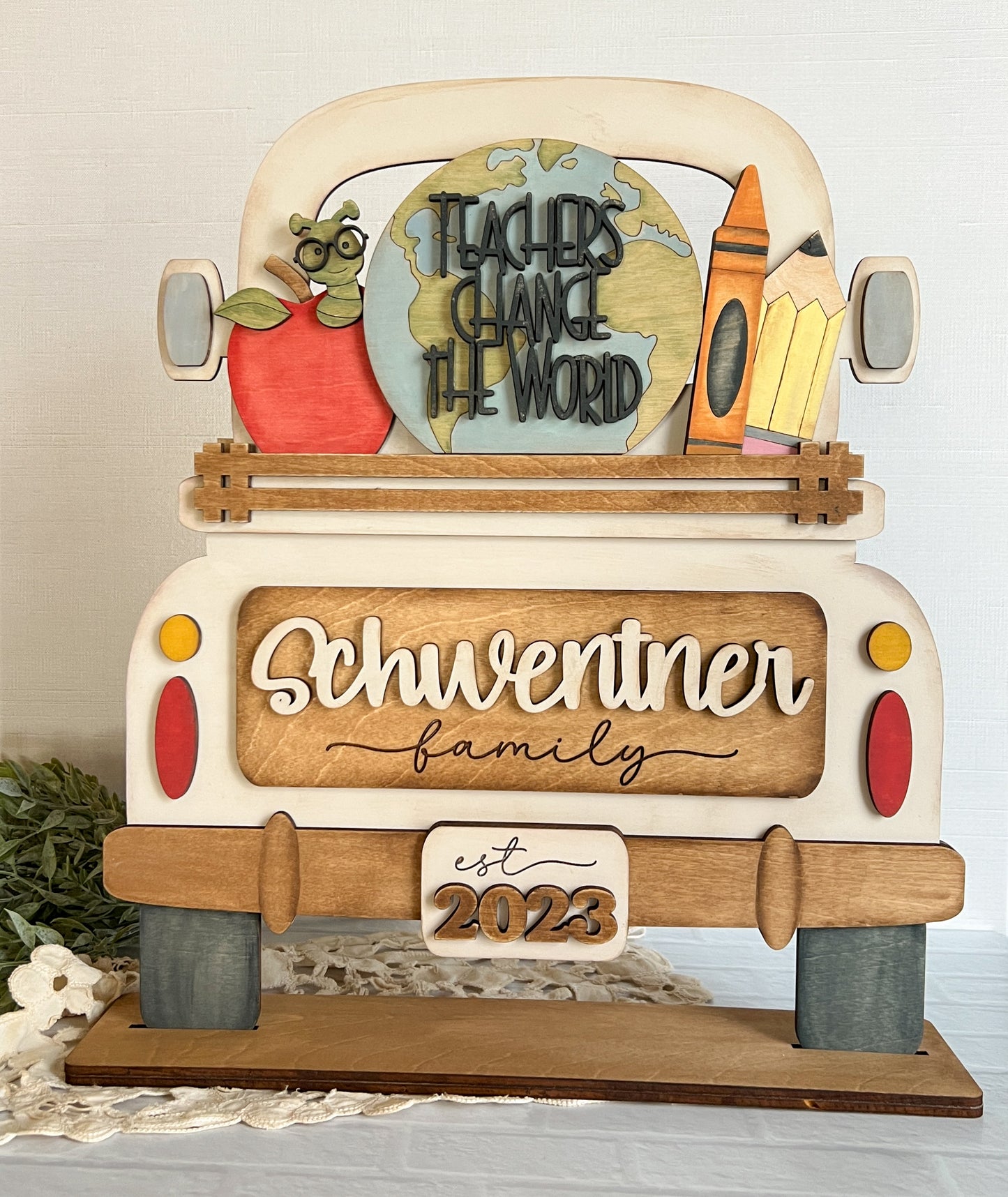 Teachers Change The World - ADD ON for Reversible Truck - DIY HOME KIT - NO PAINTS