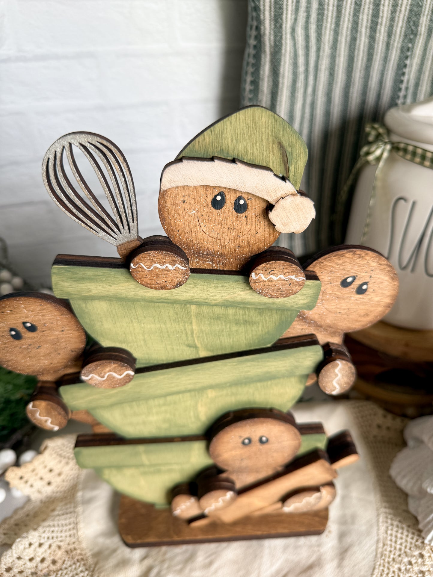 Gingerbread Stacked Bowl Shelf Sitter - DIY Home Kit