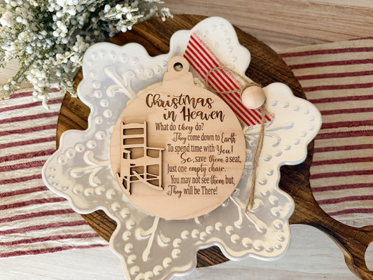 Christmas in heaven Christmas Ornament -DIY Kit - Wood Blank Only - No Paint Included