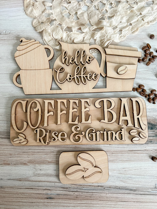 Coffee Bar- ADD ON for interchangeable Rustic Truck - DIY HOME KIT - NO PAINTS